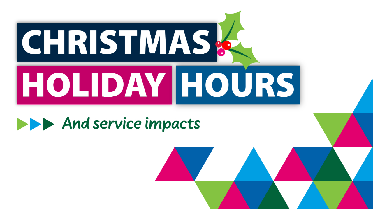 Graphic in HPG branding that announces Xmas opening hours